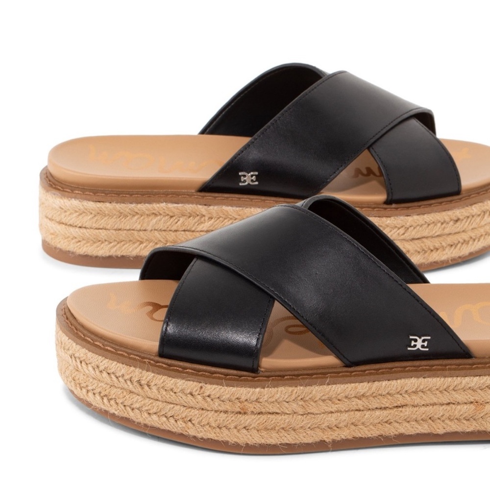 Sam Edelman Women's Korina Crossover Strap Espadrille Platform Slide Sandals